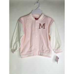 Disney Minnie Mouse Letterman Varsity Lightweight Snap Up Jacket Girls Size 5